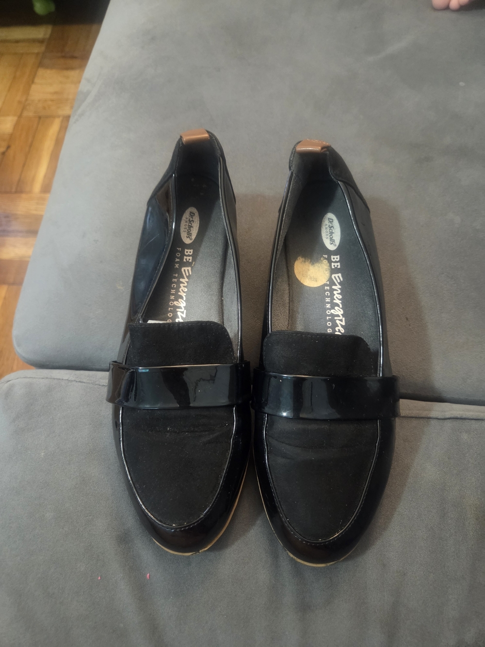 Dr. Scholl's Black Patent & Suede Women's Loafers